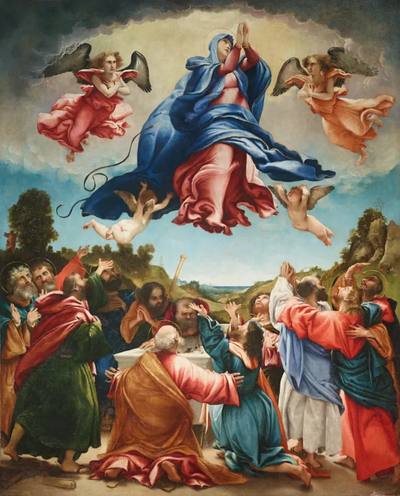 L’“Assunzione di Maria” di Lorenzo proveniente dalla parrocchia di Celana, Caprino Bergamasco (foto Museo diocesano di Bergamo “il Bernareggi”)