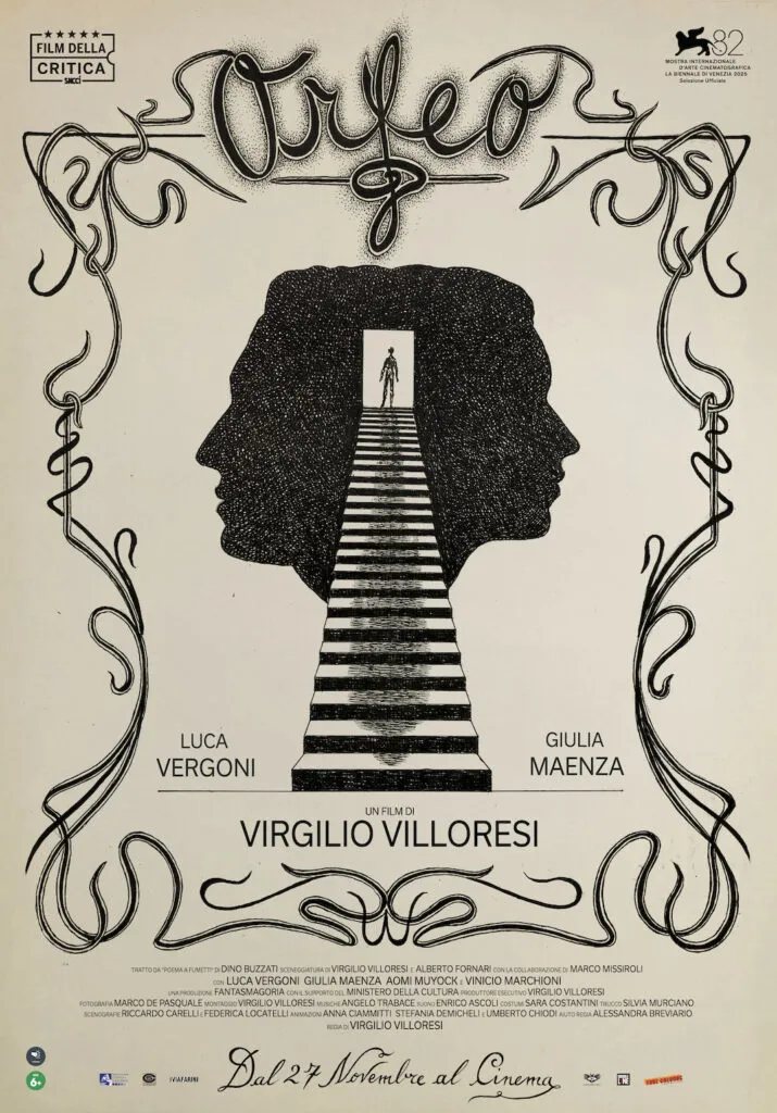 La locandina di "Orfeo", film di Virgilio Villoresi ispirato a "Poema a fumetti2 di Dino Buzzati
