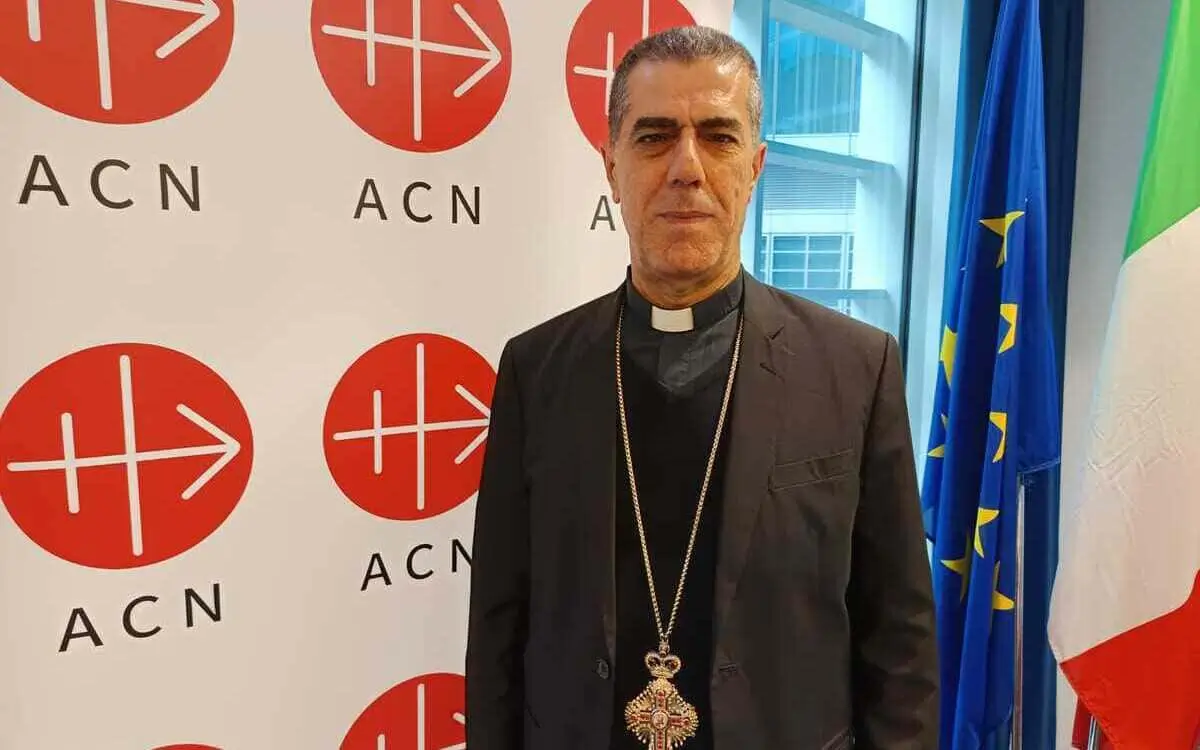 Monsignor Ihab Alrachid, archimandrita della Chiesa greco-melchita cattolica all'incontro di Acs a Palazzo Lombardia