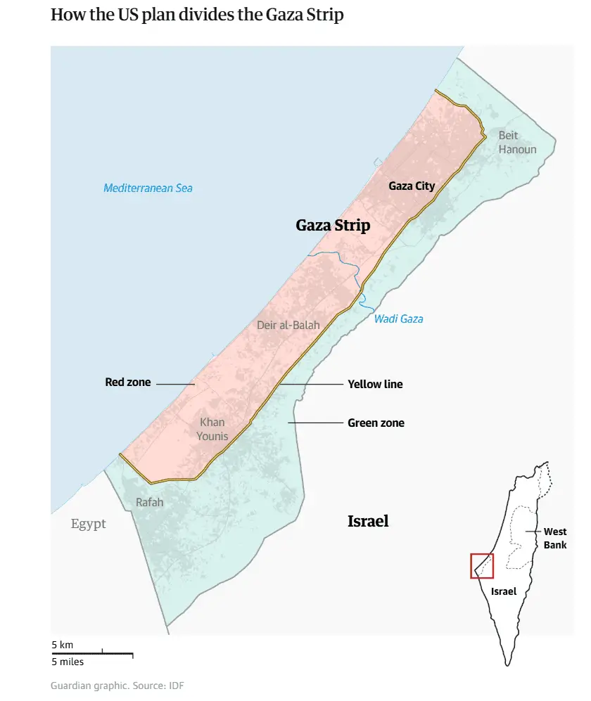 La divisione della Striscia di Gaza tra Hamas e Israele