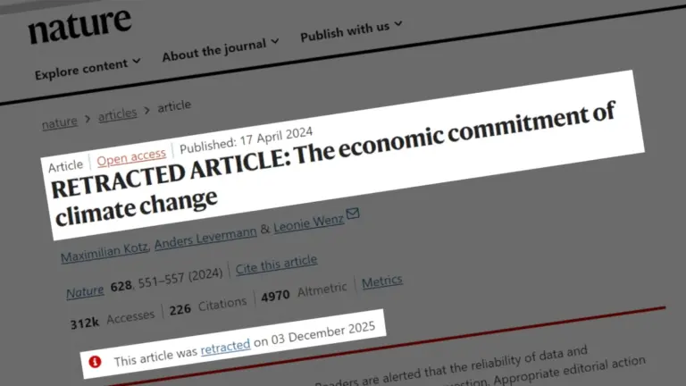 La catastrofica ritrattazione dello studio ultra catastrofista di “Nature” sul clima