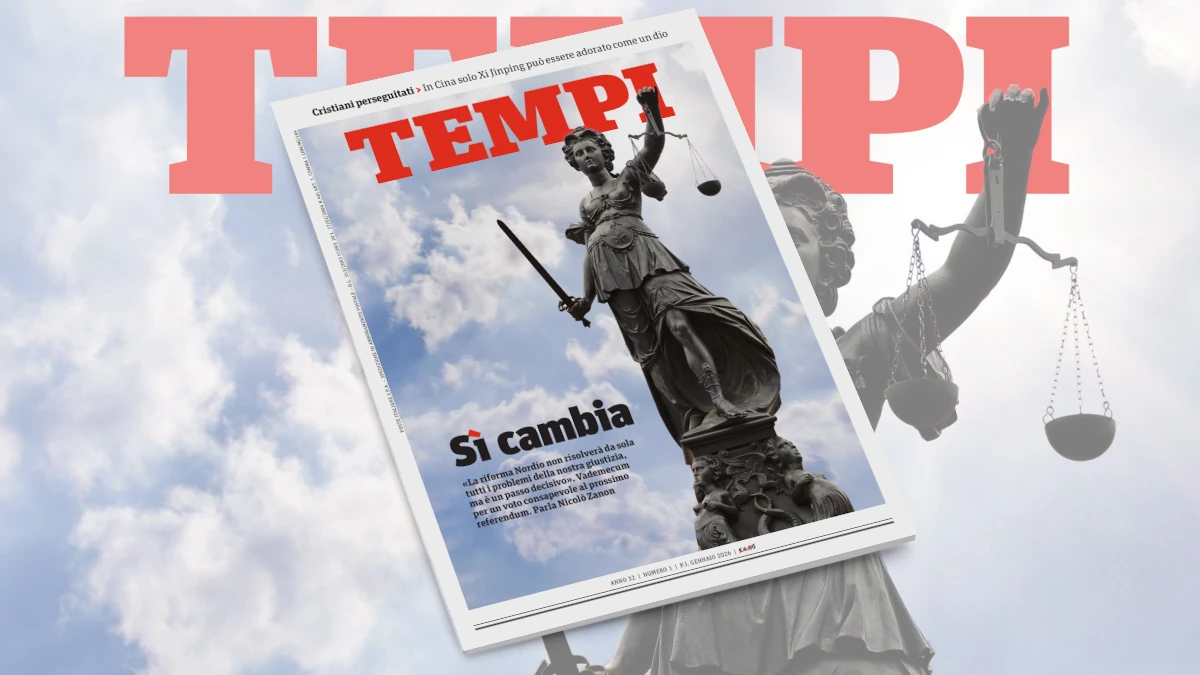 La copertina del numero di gennaio 2026 di Tempi, dedicata al referendum sulla riforma della giustizia Nordio