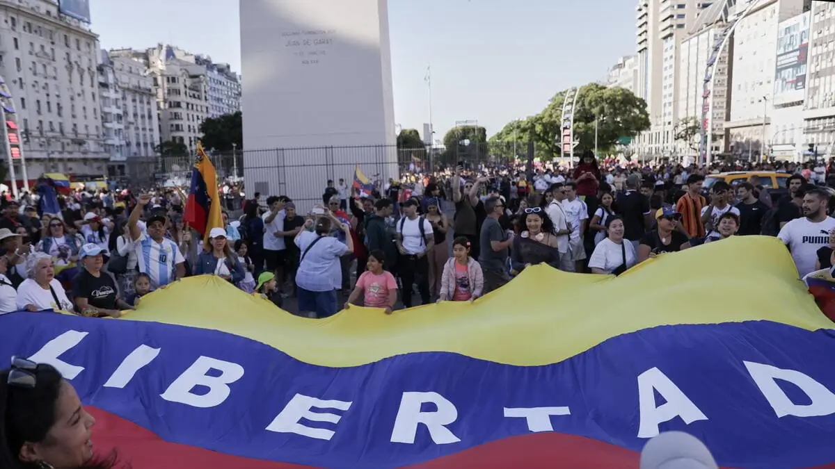 Festeggiamenti per la cattura del dittatore Nicolas Maduro a Buenos Aires, Argentina, 3 gennaio 2026