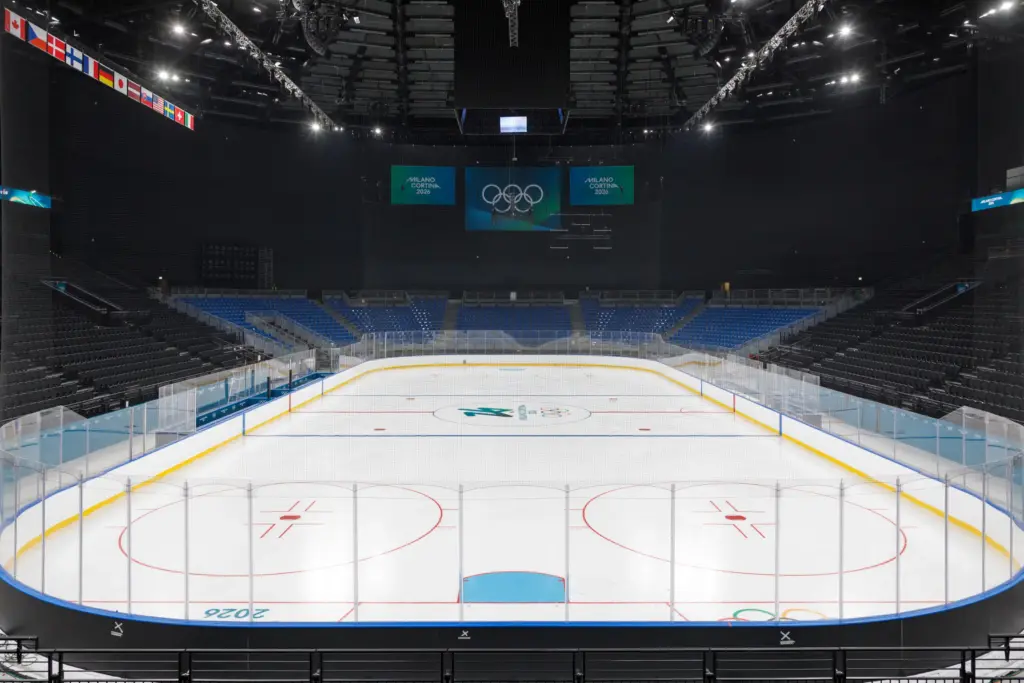 L'arena Santa Giulia, a Milano, che ha ospitato le principali gare di hockey delle Olimpiadi invernali 2026
