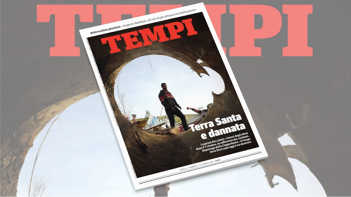La copertina del numero di marzo 2026 di Tempi, dedicata al reportage di Leone Grotti tra cristiani e palestinesi in Cisgiordania