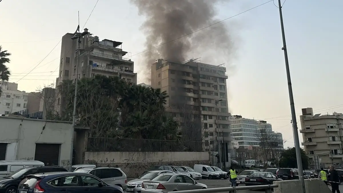 Il palazzo di Beirut colpito da un missile Israeliano (Foto Giancarlo Giojelli)
