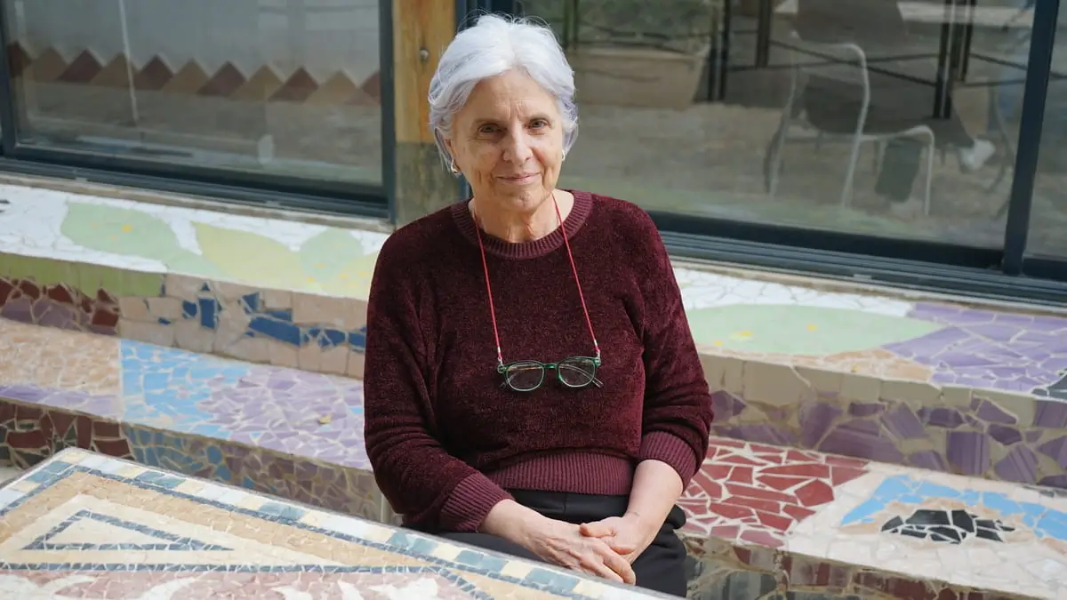 Carla Benelli, storica dell’arte, responsabile dei progetti di conservazione del patrimonio culturale di Pro Terra Sancta, nella sede del Mosaic Centre di Gerico, in Cisgiordania