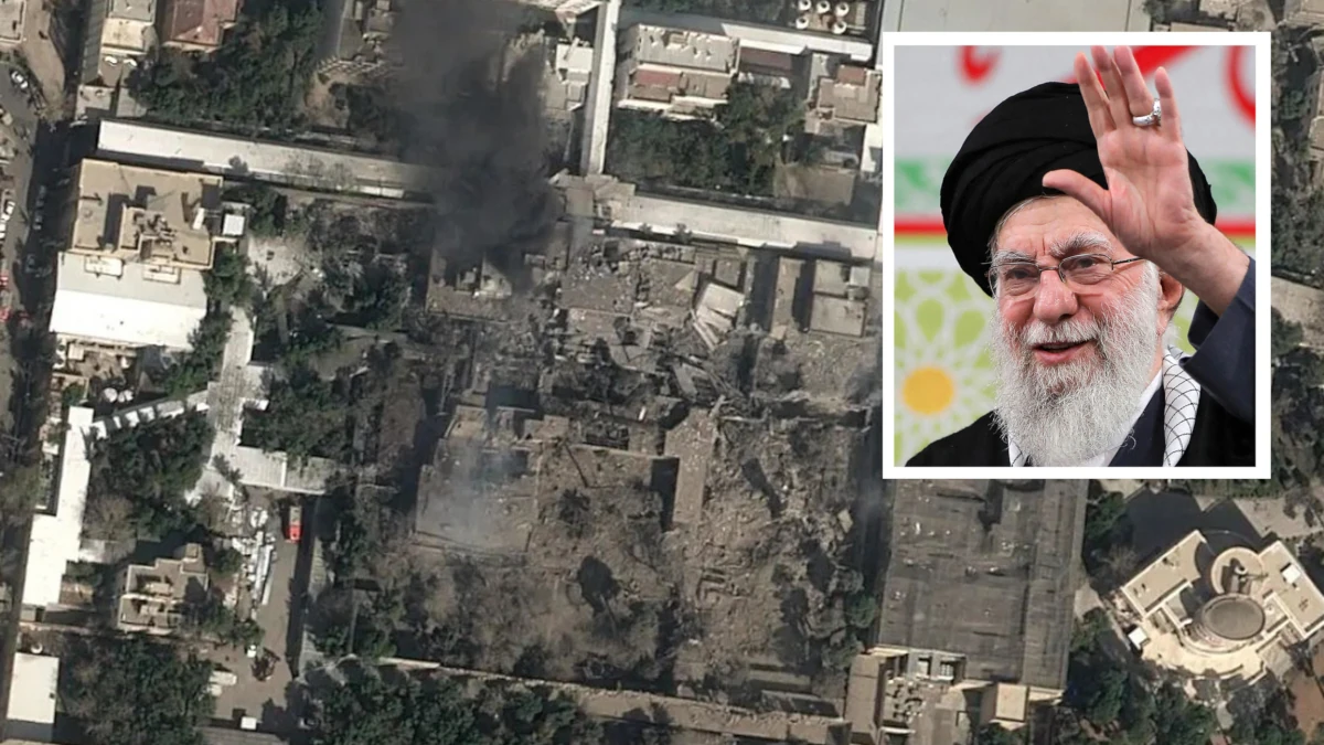 La residenza della guida suprema dell’Iran Ali Khamenei distrutta negli attacchi israeliani e americani, Teheran, 28 febbraio 2026 (foto Ansa)