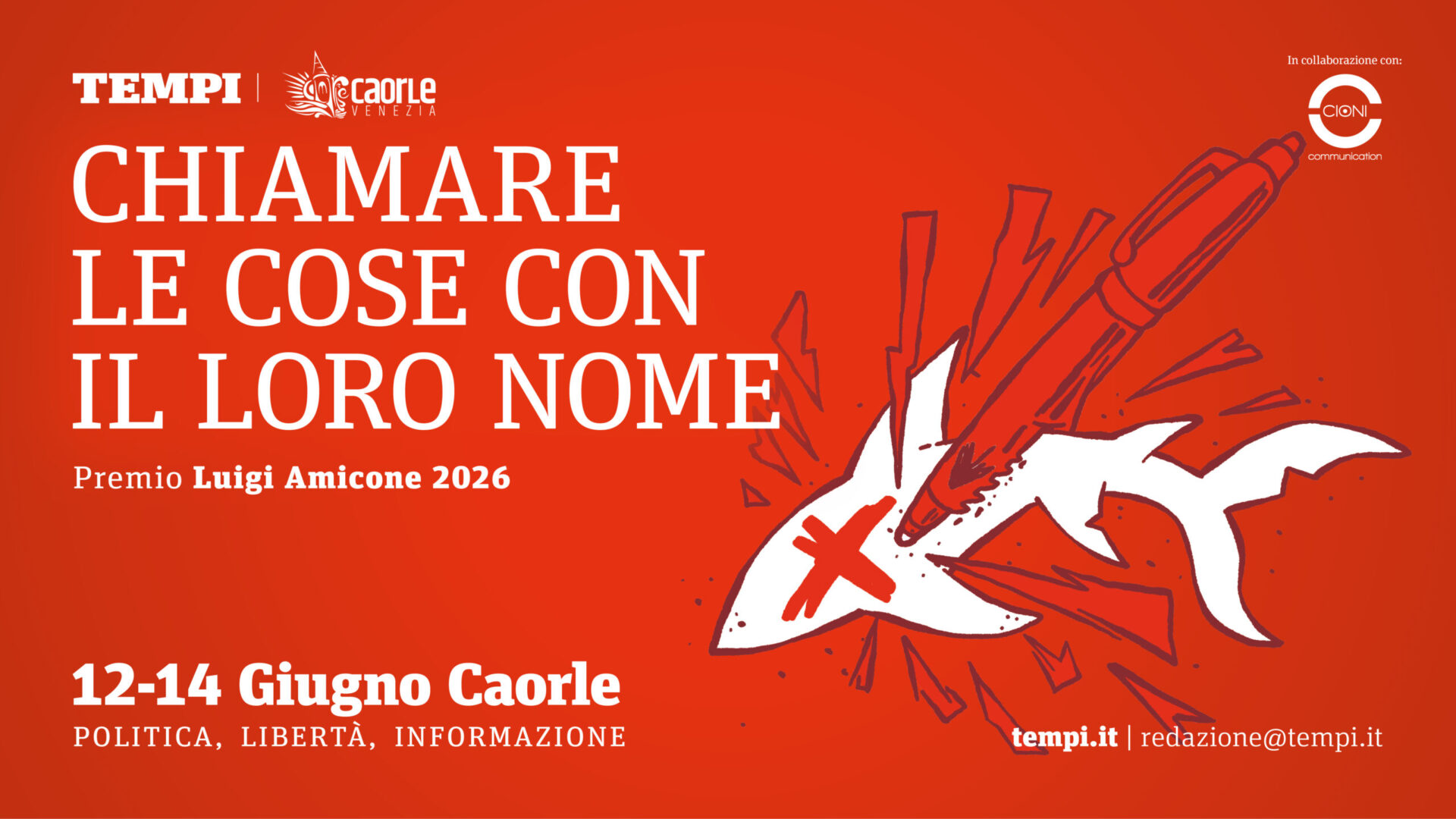 Save the date: dal 12 al 14 giugno 2026 si terrà la quinta edizione della festa di Tempi “Chiamare le cose con il loro nome - Premio Luigi Amicone”