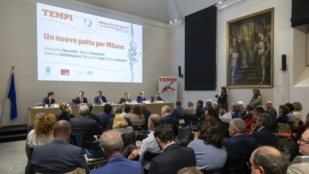 Il convegno “Milano, fine dei giochi?” organizzato da Tempi e Ccl, Milano, 17 aprile 2026 (foto Marco De Ponti / Tempi)