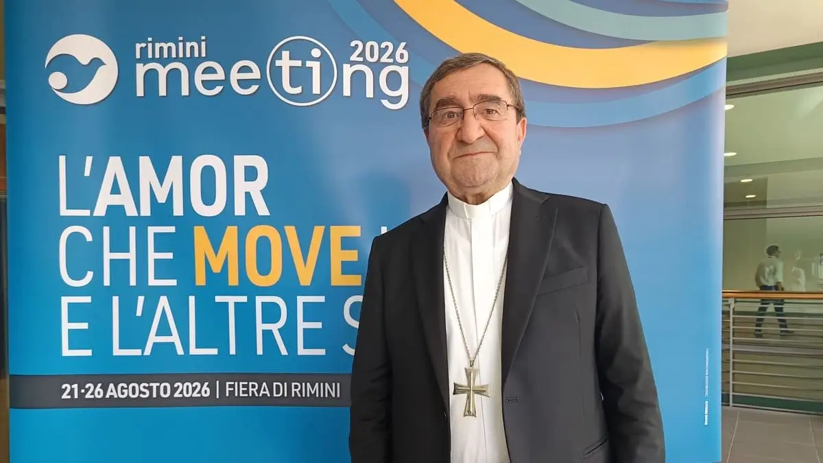 Monsignor Mounir Khairallah, vescovo maronita di Batroun, in fiera a Rimini