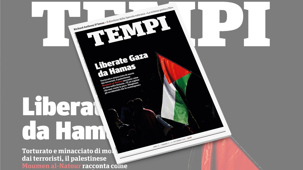La copertina del numero di settembre 2026 di Tempi, dedicata all&rsquo;intervista a Moumen al-Natour, avvocato palestinese di Gaza perseguitato da Hamas