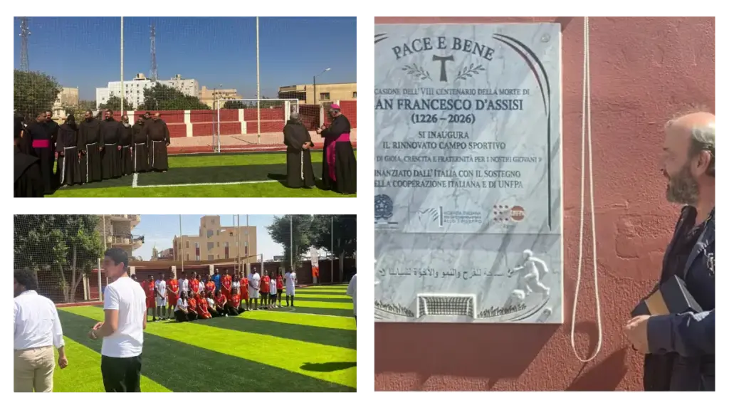 L&rsquo;inaugurazione del campo sportivo intitolato a San Francesco presso il Franciscan Community Sports Complex di Mokattam, al Cairo 